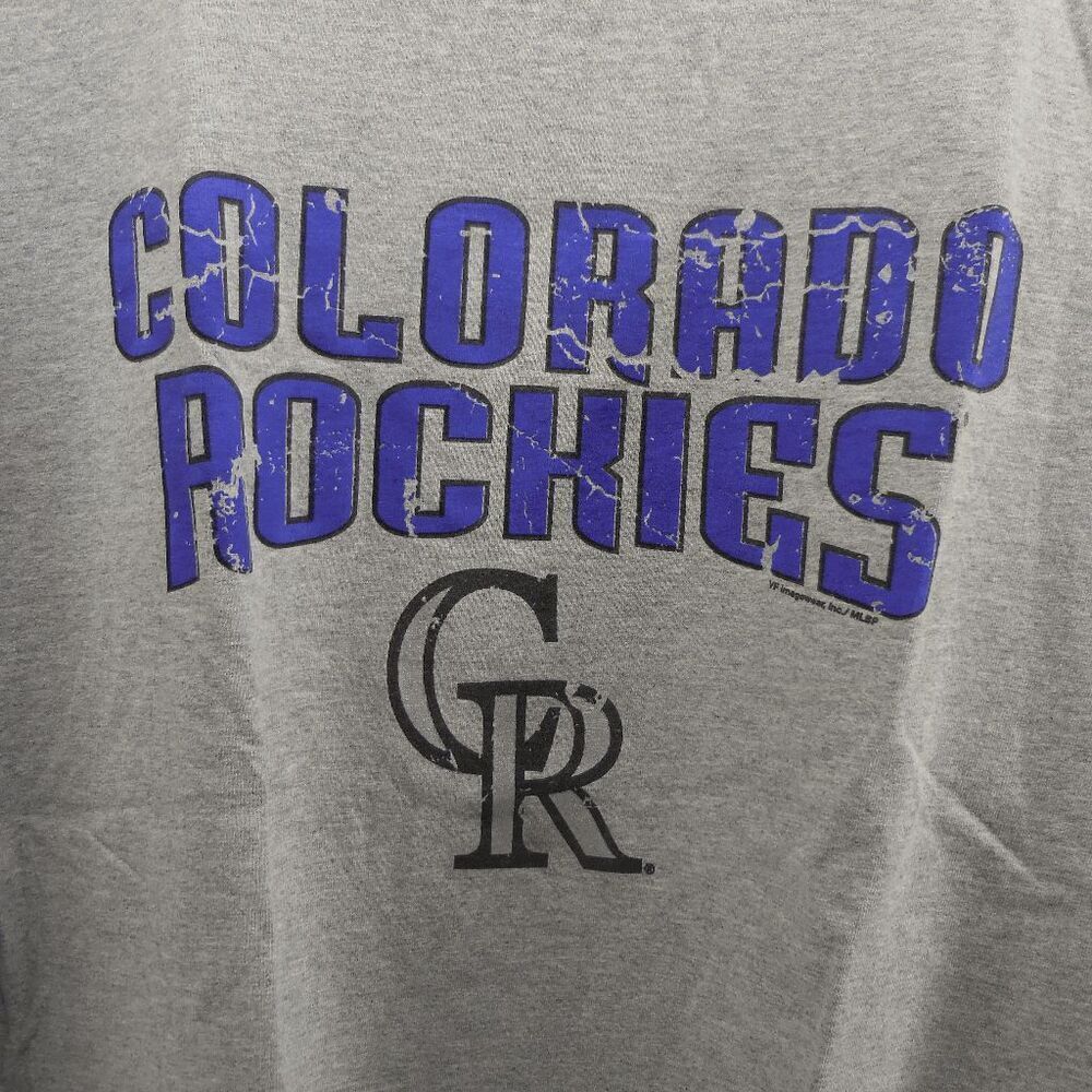 Colorado Rockies MLM Long Sleeve Heather Gray T shirt Mens Large Baseball Spring - Picture 1 of 4